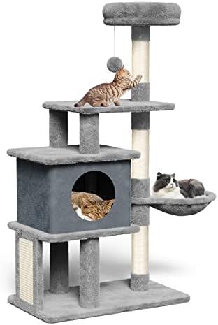 Hawsaiy Cat Tree Tower House Condoming Poste de móveis para gatinho de gato grande e médio 64 “Com Hammock e