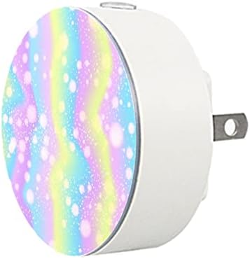 2 Pacote de plug-in Nightlight Night Night Light Fantasy Glitter Padrão com sensor do anoitecer