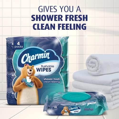 Charmin Wipes de descarga, 40 lenços laváveis ​​por pacote