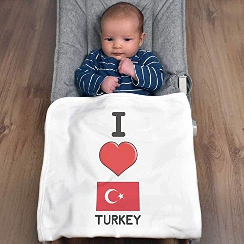 Azeeda 'I Love Turkey' Cotton Baby Blain / Shawl