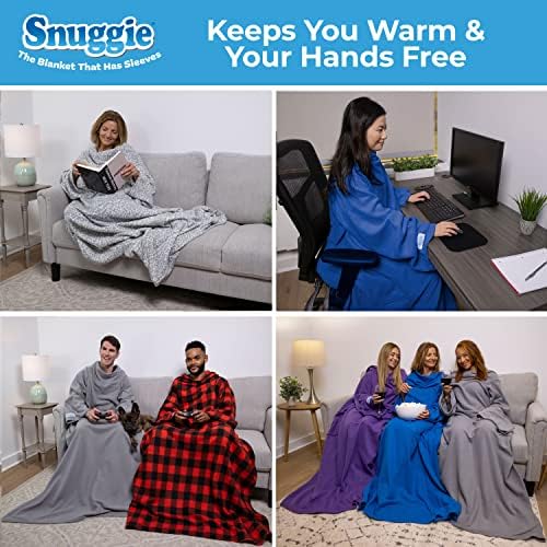 Snuggie- O cobertor vestível original que tem mangas, lã quente, aconchegante e super macia, cobertor