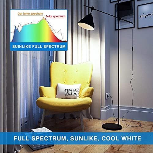 BHMAOYN® Full Spectrum Sun Lubs, lâmpada, A19 E26 11W 5000K, aumenta a energia, humor e desempenho, suporta ritmo