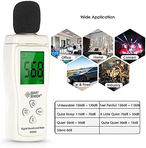 KFJBX Medidor de ruído Mini Medidor de nível de som digital LCD Medidor de ruído Medidor de ruído