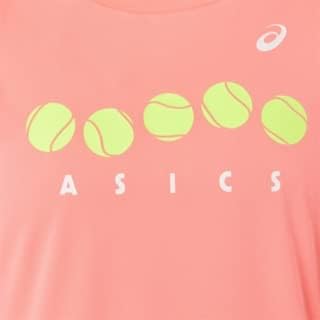 ASICS Kid's Tennis Graphic Tee, M, goiaba