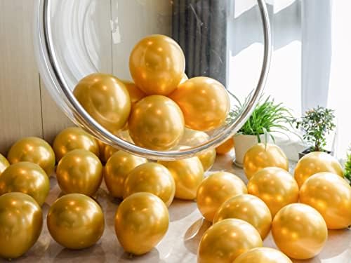 Balões de ouro metálicos de 100pcs, balões de balões de látex de látex cromados de 12 polegadas de 12 polegadas