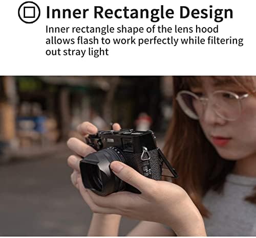 YC Onion Lens Hood Shade para Fujifilm x100v & x100f com anel adaptador de 23 mm em liga de alumínio