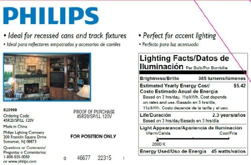 Philips Incandescent Dimmable R20 Lâmpada, 385 lúmen, luz branca macia, 45 watts, base E26, 3-pacote