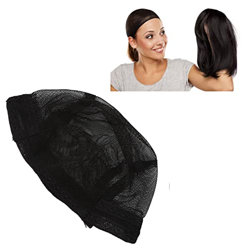 3 PCS Chapéu de peruca de cúpula preta, nylon helicmation de malha respirável de nylon, chapéu de peruca de fish