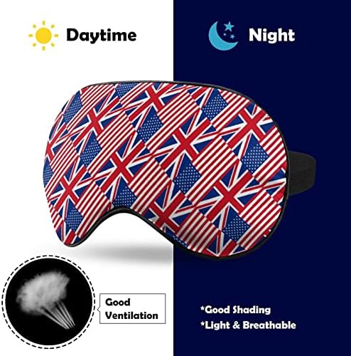 American Flag and England Flag Máscara de máscara de olho macio eficaz Máscara de sono conforto