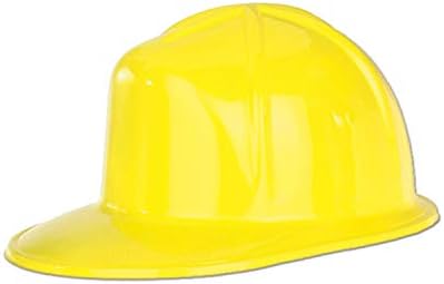 Beistle 66788-y 48 capacete de construção de plástico, amarelo