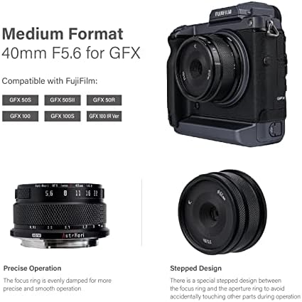 Lente manual Astrhori 40mm f5.6, compatível com câmeras de formato médio Fuji gfx câmeras GFX 100s 100s