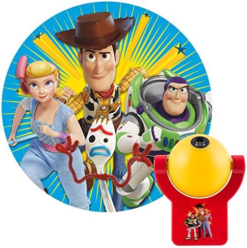 Projectables Disney Toy Story 4 LED Night Light, Plug-In, Dusk-to-Dawn, para crianças, Buzz LightYear, xerife