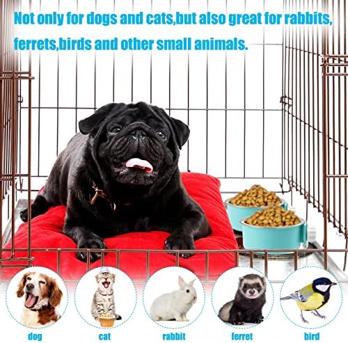 12 peças Crate Dog Food Bowls, Removável aço inoxidável Puppy Kennel Kennel Tigela de água Pet Cage