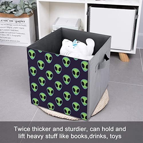 Cubos engraçados de armazenamento de alienígenas com alças caixas de tecido dobráveis ​​Organizando cestas