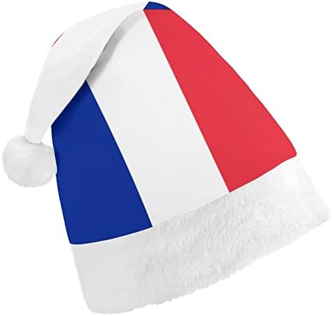 Flag of France Christmas Hat Soft Pray Papai Noel Cap Funny Beanie para a Festa Festiva do Ano