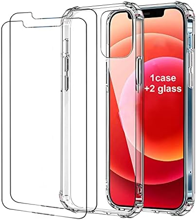 Amin24 iPhone 11 Pro Case Clear com protetores de tela-Caixa de telefone para iPhone claro à prova de choques não