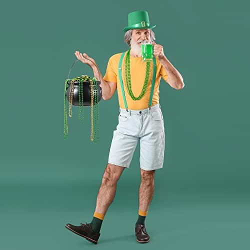307 PCs São Patrick's Black Candy Cauldron Kettle com alça Conjunto Shamrock Leprechaun Coin Gold e Green