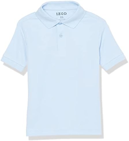 Izod Boys Uniform Uniform School Slave Polo Camisa Polo, Fechamento de Botão, Fabric Fabil