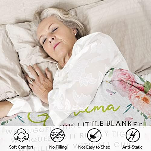 Woyamay avó cobertor, avó joga cobertor com palavras de amor, cobertor de flanela macia avó de netos para