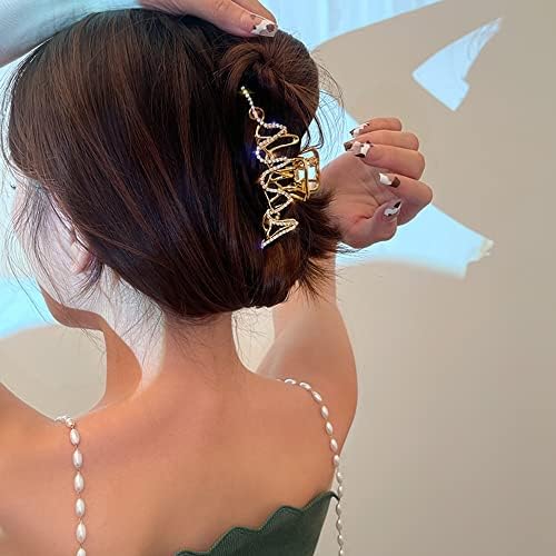 N/A Rhinestone Metal Hair Garra Claip para mulheres garotas Bairte brilhante