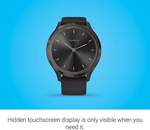 Garmin Vivomove 3, smartwatch híbrido com mãos de relógio real e tela de toque escondida, preto