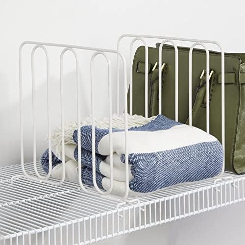 Mdesign Metal Wire Shelf Divishers para organização do armário no quarto, Hall Closets; Organizador para prateleiras,