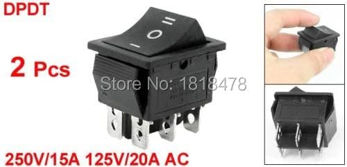 2 PCs AC 250V 16A AC 125V 20A ON/OFF/OF 6PIN DPST ROOD ROOD BOOCK ROGHER