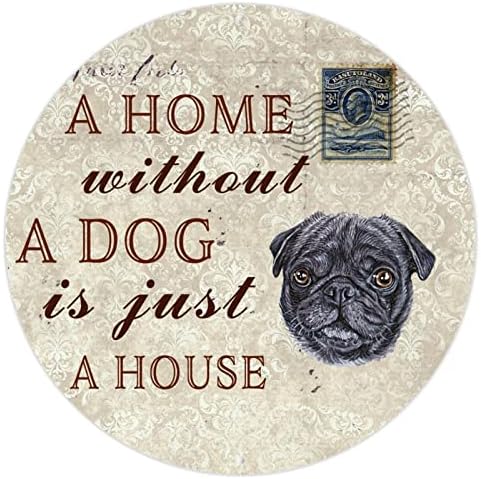 Uma casa sem cachorro é apenas uma casa circular engraçado cachorro signo de lata de metal placa cabide de porta