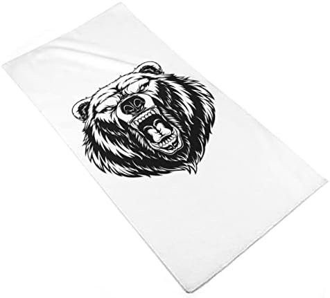Cabeça um feroz toalhas de mão de urso pardo e pano de lavagem corporal pano macio com fofos impressos