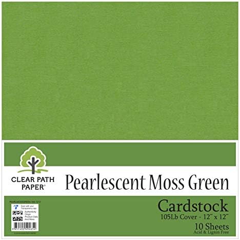 Pacote - 3 itens de cartolina metálica do brilho de pérola - Moss Green - 12 x 12 polegadas - 105 lb