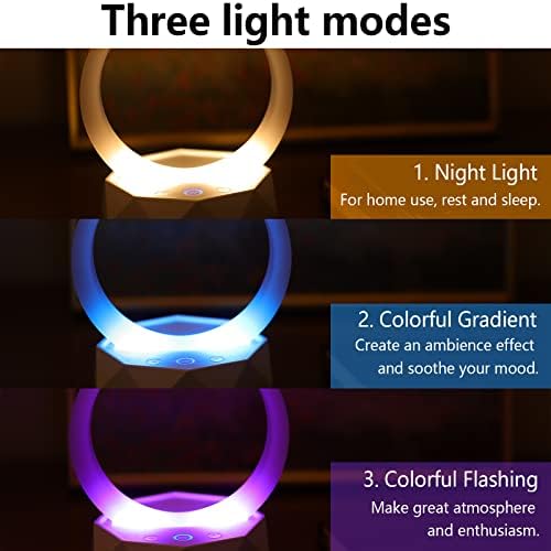 2022 Novo alto-falante Night Light Bluetooth, 3 modos leves Luz noturna multicolorida, portáteis de alto-falantes