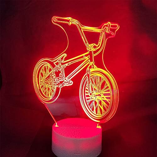 Molly Hieson 3D Bike Bicycle Car Noite de mesa de mesa leve Decor mesa mesa de ilusão de ilusão óptica 7 luzes