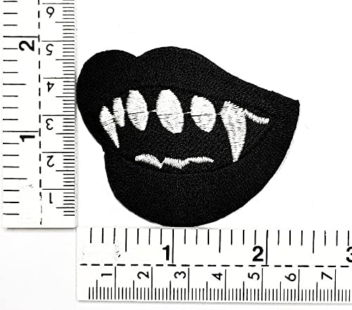 Hho Patch Conjunto de 3 peças. Sexy Black Lips Ghost Vampire Iron em remendos bordados lábios de vampiro e bordado