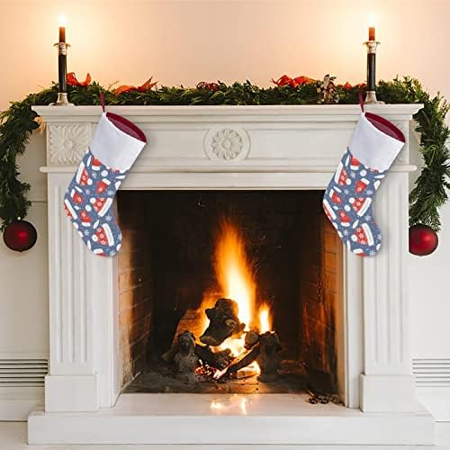 Chapéus de Natal e Mittens engraçados de Natal com meias de natal curtas de punho de pelúcia para lareira