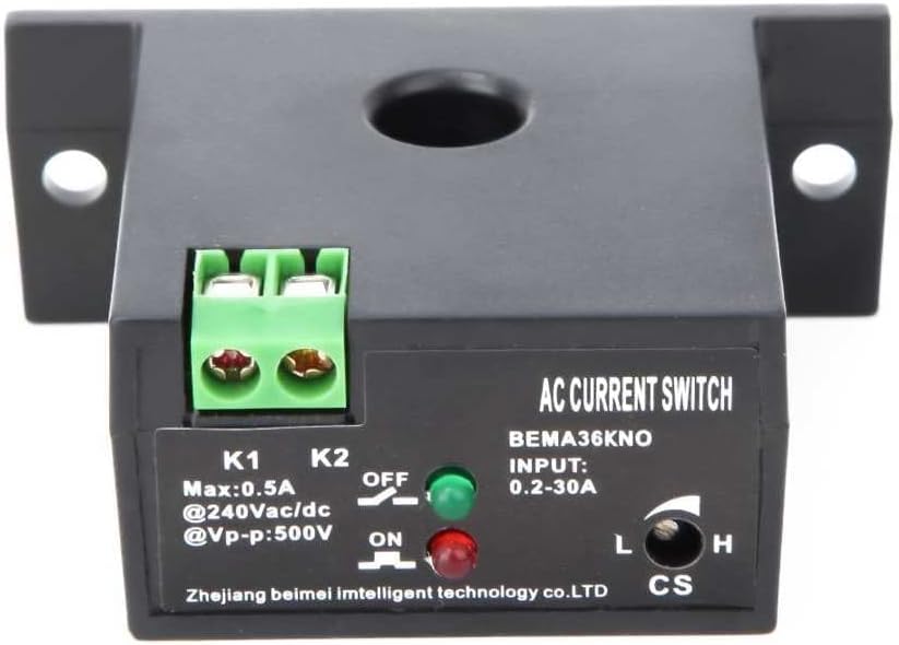 Chave de corrente de corrente inteligente, interruptor de detecção ajustável à prova de chama 0,2 ~ 30a