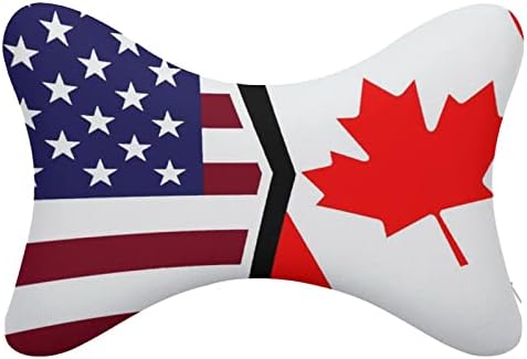 Almofado de travesseiro de carros macio e canadense do carro de bandeira da bandeira Americana e canadens