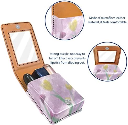 Oryuekan Makeup Batom Caso Tolder Mini Bag Travel Bolsa de cosméticos, organizador com espelho para uma bolsa