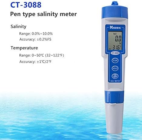 Shisyan Y-lkun Water Quality medidor digital digital à prova d'água medidor de sal de 0,0% a 10,0% de