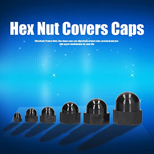 10pcs A bolota hexadecida capas de porca de proteção Caps de cúpula plástica Hardware preto de
