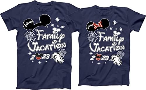 FAMÍLIA 2023 Mickey Minnie Family Férias Camisetas de camisetas que combinam camisetas masculinas para jovens