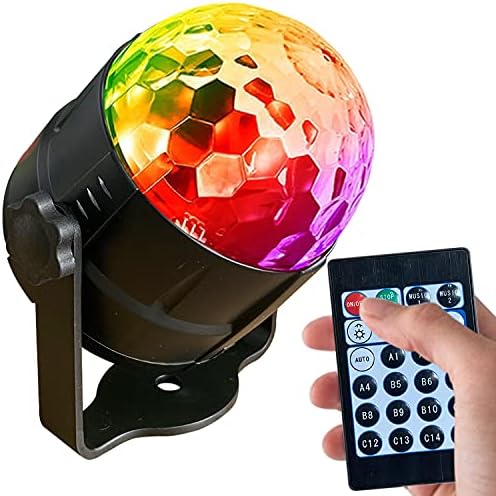 Bola de discoteca ativada por som, Stemclas 15 Modos RGB Party Lights/Strobe Lamp com controle remoto, para