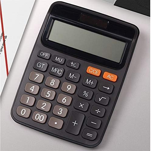 Calculadora de mesa de 12 dígitos de 12 dígitos Botões grandes ferramentas de contabilidade de negócios financeiros Pink Black Black Big Buttons Battery e Solar Power Calculators