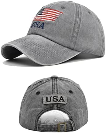 Capace de beisebol de bandeira dos EUA para homens para homens de baixo perfil Bordado de algodão