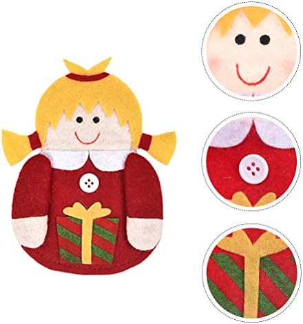 Cabilock 1 Conjunto 3 PCs Sacos de talheres de boneca de decoração de natal PCs