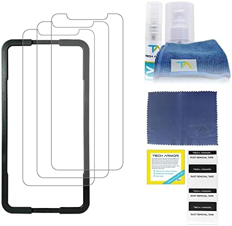 Proteção de pacote de armaduras técnicas para Apple iPhone 11 e XR 6,1 polegadas - kit de limpeza de tela [3,4oz