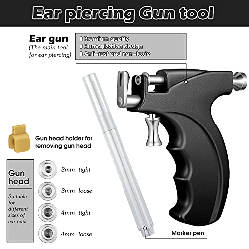 Kit de piercing de orelha a aço inoxidável Ferramenta de piercing de ouvido Kit do umbigo do nariz