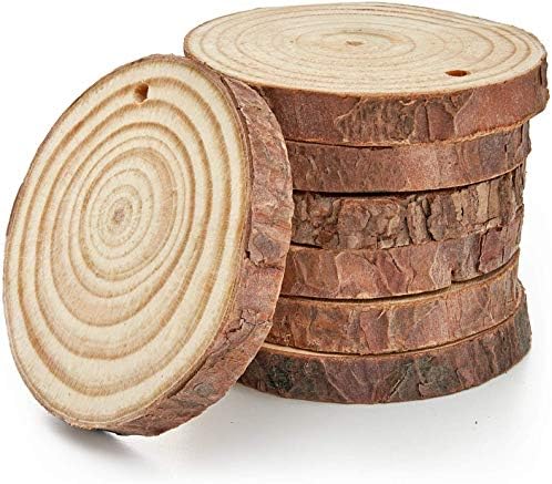 Fatias de madeira Arteza com casca Pine inacabada de casca 2,4 -2,8 Diâmetro A superfície lã lisa inclui 50 'de