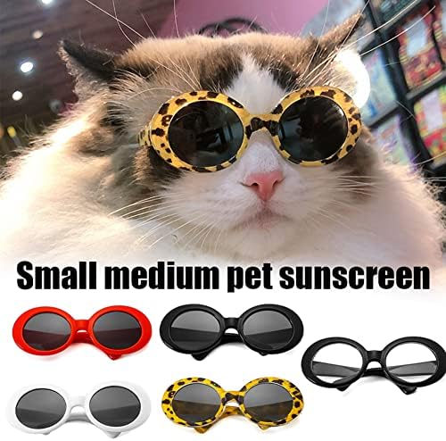 Óculos escuros de pet de pet -pet gato de cachorro engraçado gato de gato óculos de sol cool redondos de