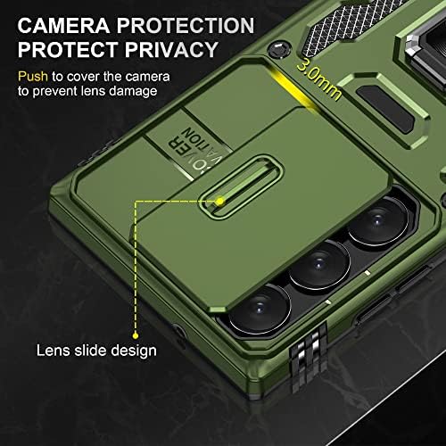 Benbenjeytek para Galaxy S23 Caso Ultra com tampa da câmera deslizante, Teste de proteção contra protetora