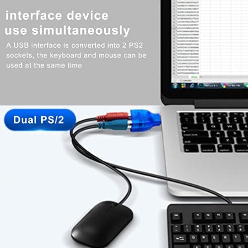 PS2 para USB, fêmea USB para PS Male 2 Mouse Teclado Adaptador, Drive livre de cabo de computador